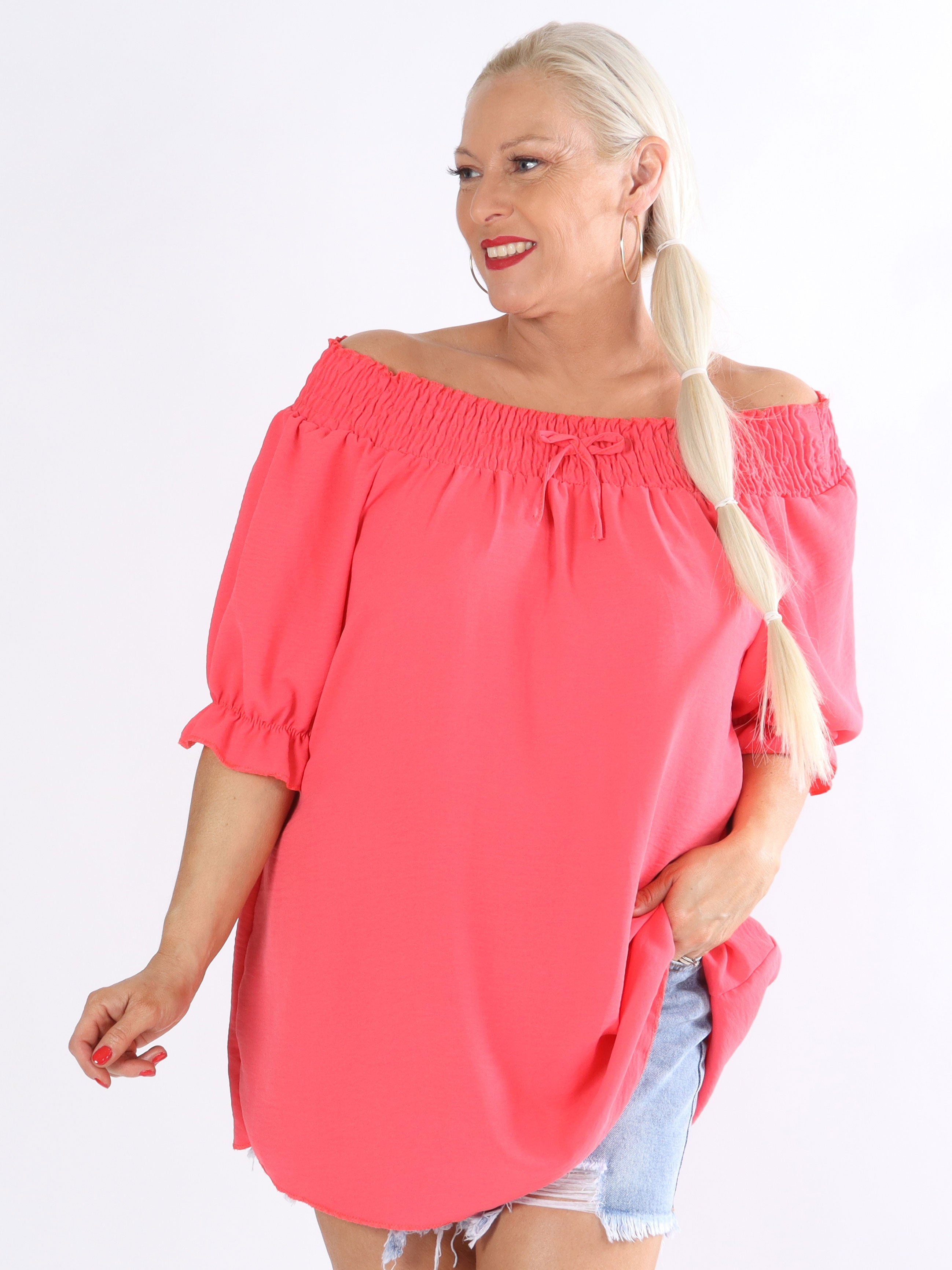 Fenya - Topp med gummiband i halsen